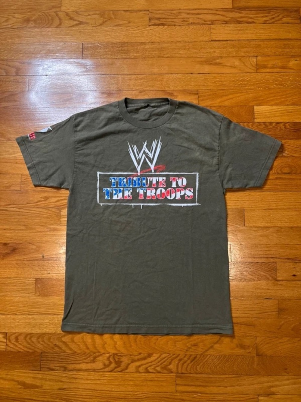 WWE Olive Green 'Tribute to the Troops' Graphic Tee